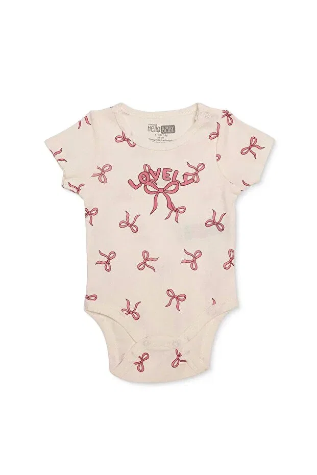 Детское боди для девочек с принтом Hellobaby Ebebek Hello Baby, Ecru