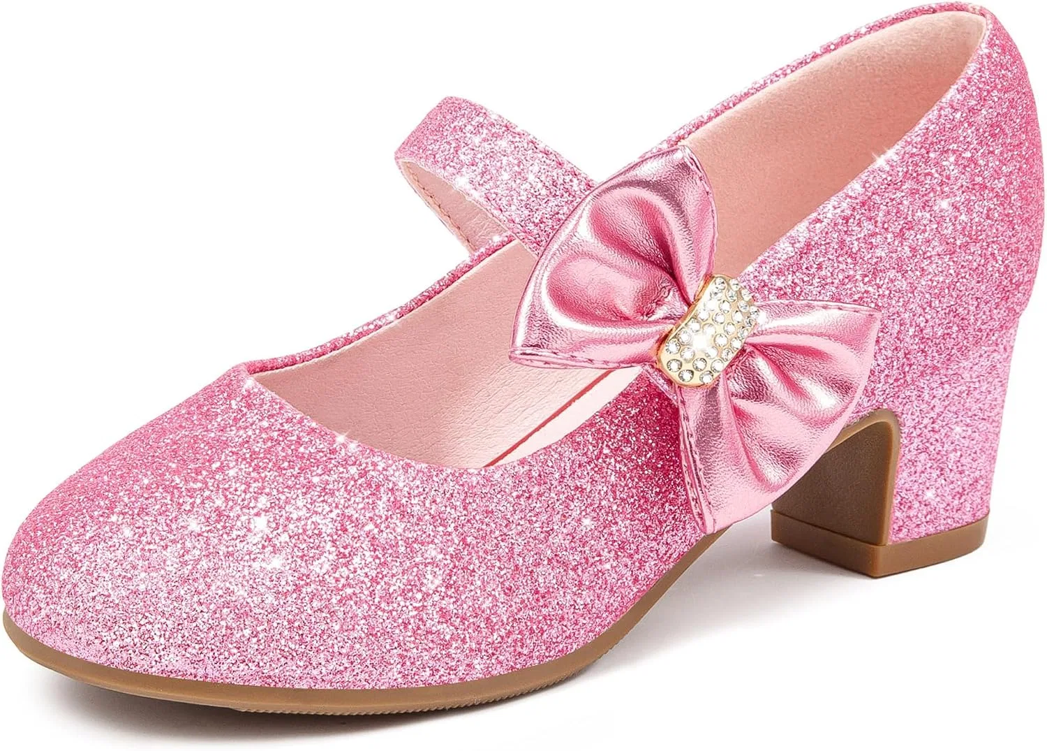 Детские туфли для девочек с бантом Мэри Джейн LAURMOSA, Shimmer Pink