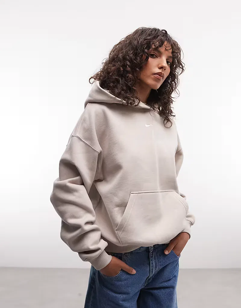 Толстовка Nike Studio Fleece средней плотности, свободного кроя, кремовый