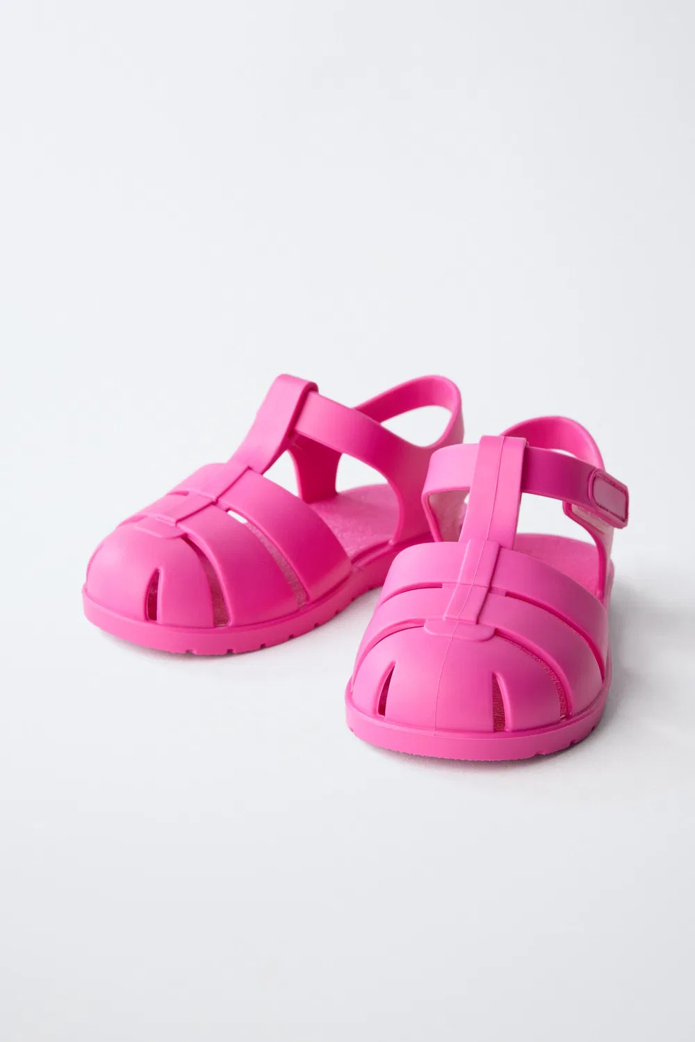 Сандалии с резиновой клеткой ZARA, Fuchsia — фото 3