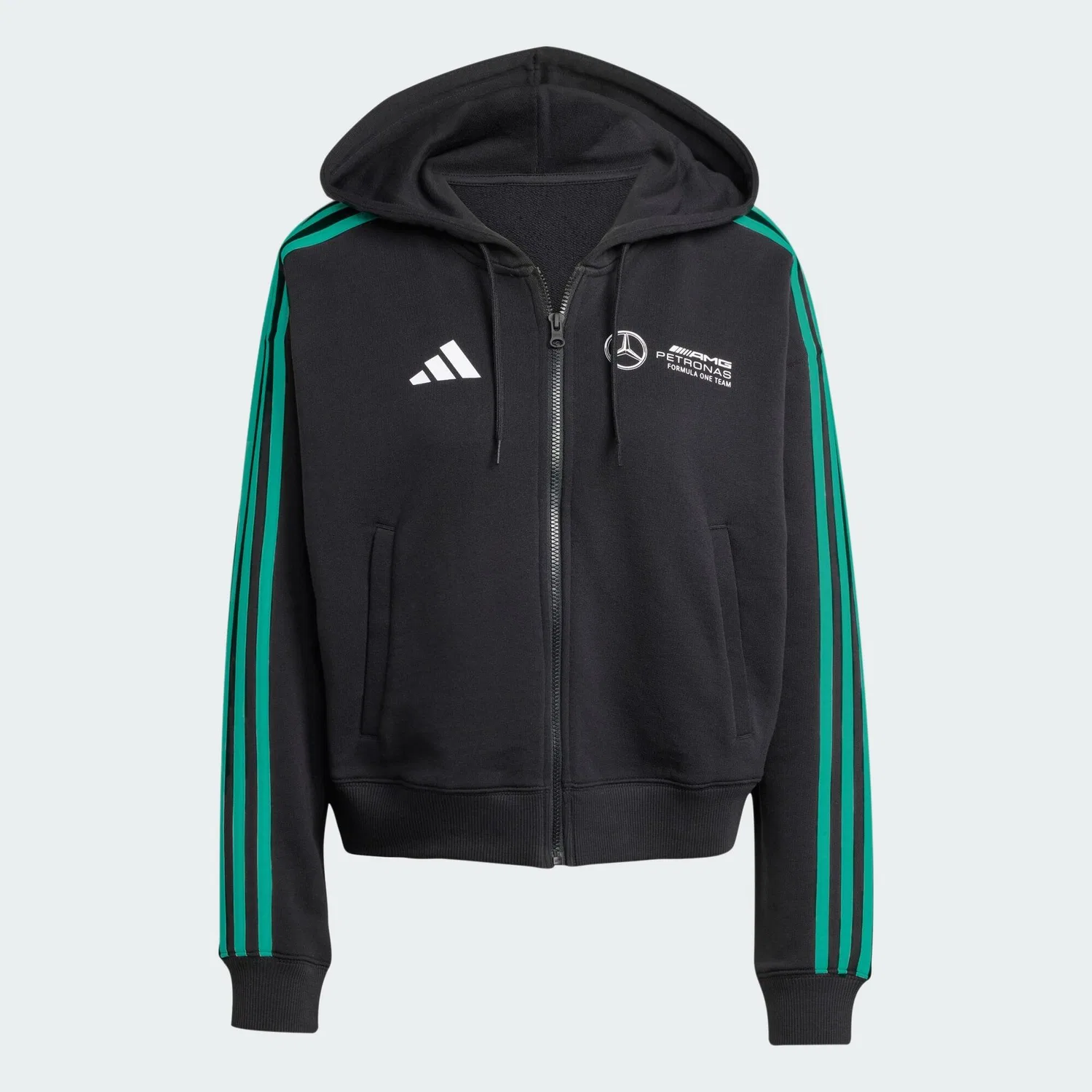 Мужская худи с капюшоном Mercedes AMG Petronas Formula One Team DNA Adidas, Schwarz Weiss
