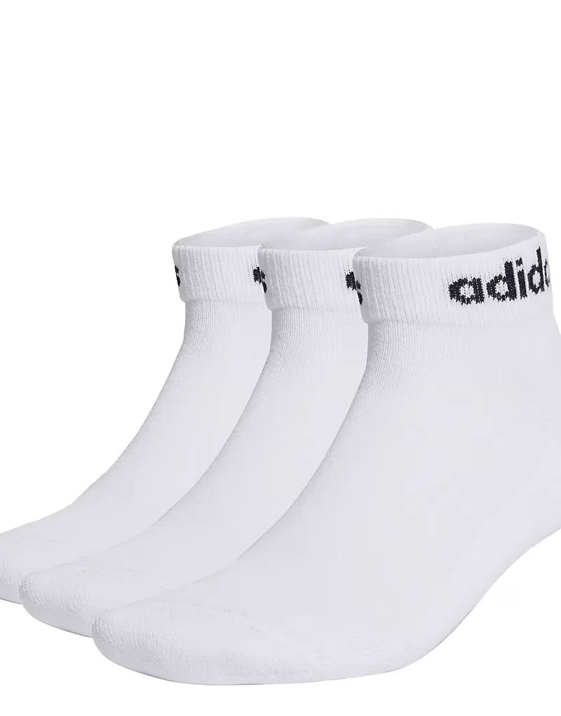 Носки низкие амортизированные Linear 3 пары Adidas Performance, белый/черный