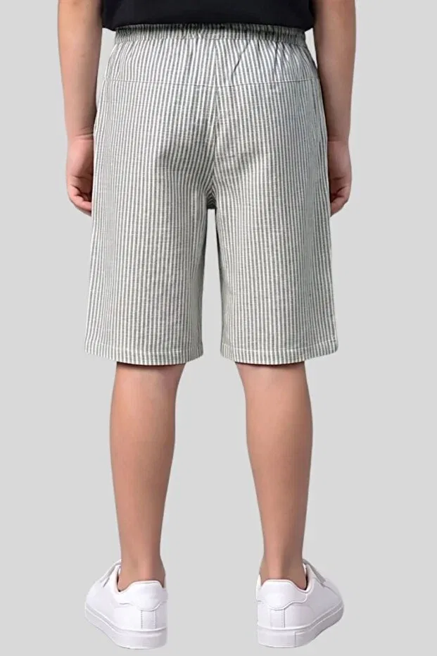 Детские шорты для мальчиков полосатые с завязками Ww Waka Waka Kids Store, Smoked — фото 2