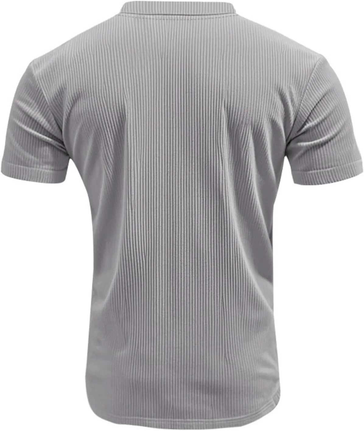Мужская облегающая футболка с V-образным вырезом Slim Fit, Gray — фото 4
