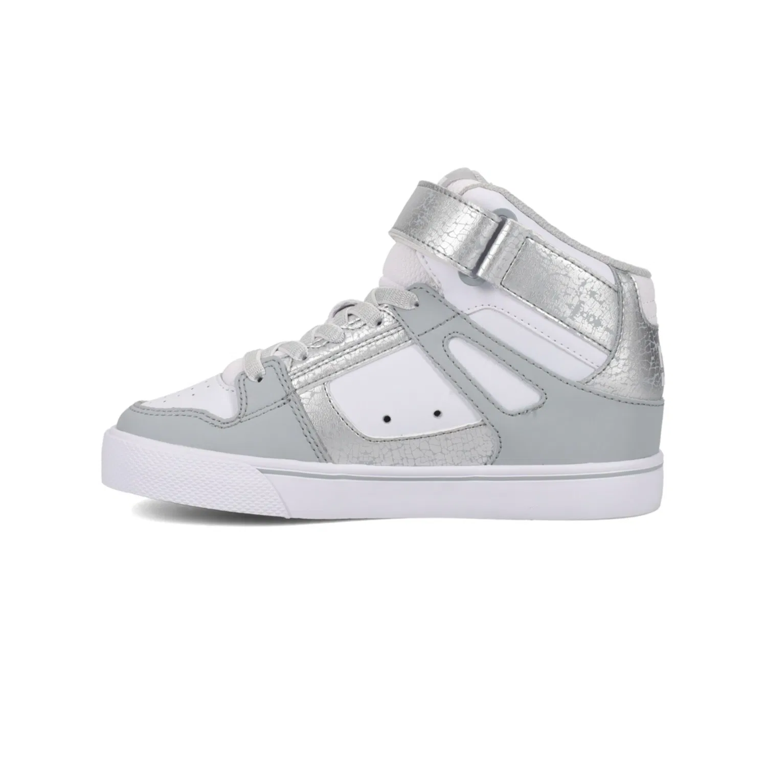 Детские высокие кроссовки Pure High-Top Ev DC Shoes, White/Silver — фото 3