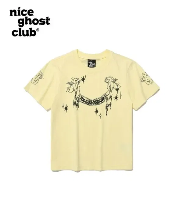 Футболка с принтом Bear Angel, Nice Ghost Club Kids, желтый