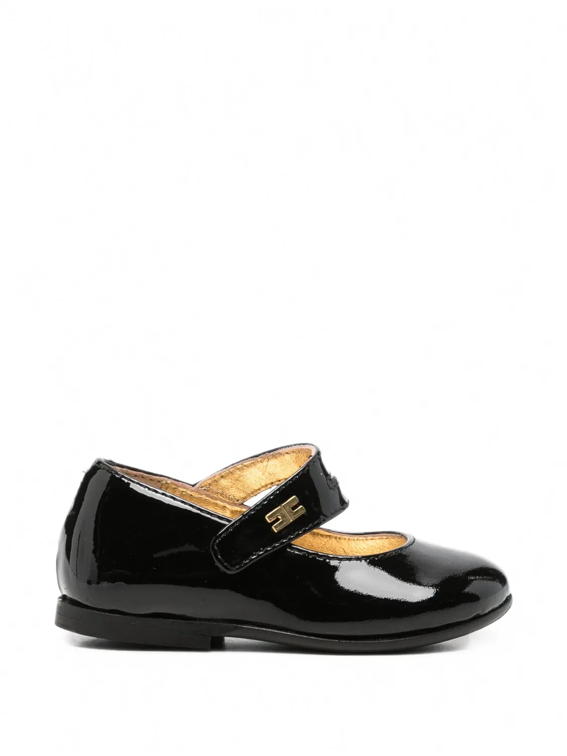 Кожаные балетки Elisabetta Franchi Kids, черный
