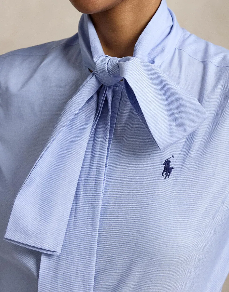 Блузка Polo Ralph Lauren светло-голубого цвета — фото 3