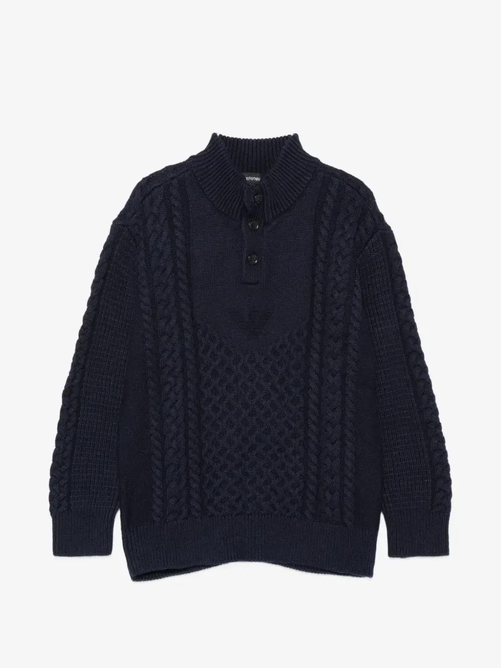 Вязаный свитер на пуговицах Emporio Armani Kids, синий