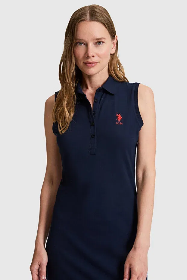 Женское платье-поло с принтом U.S. Polo Assn., Navy Blue — фото 2