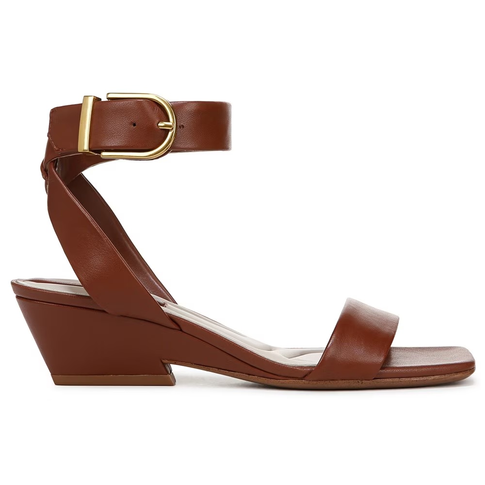 Женские босоножки на каблуке Savini Franco Sarto, saddle brown leather — фото 2