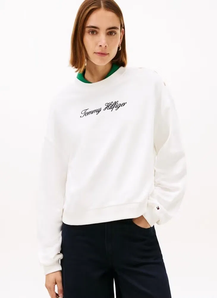 Свитшот с принтом Tommy Hilfiger, экрю
