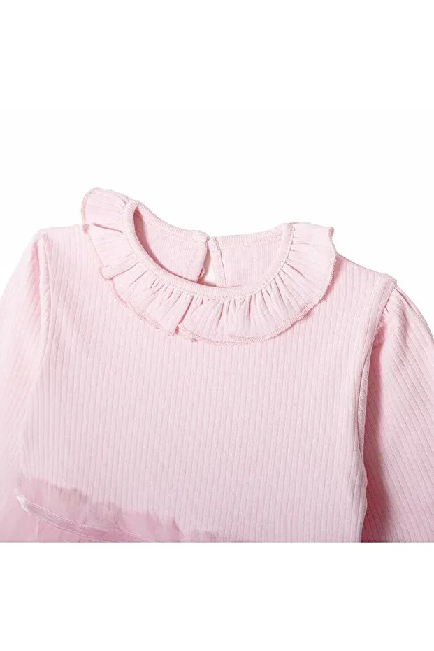 Детское платье для девочек с длинным рукавом Hellobaby Ebebek Hello Baby, Pink — фото 3
