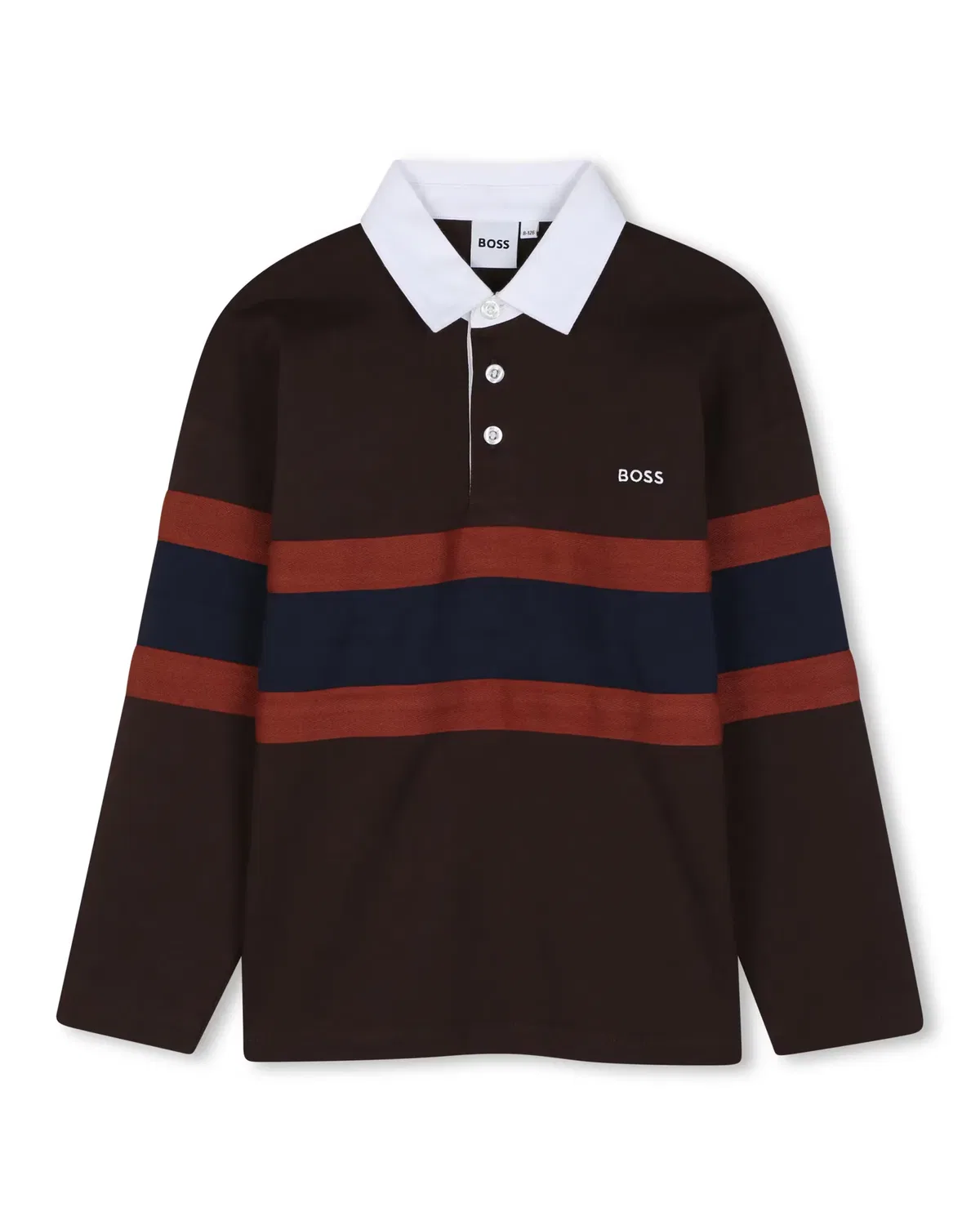 Детское поло для мальчиков с длинным рукавом BOSS Kidswear, Marrón