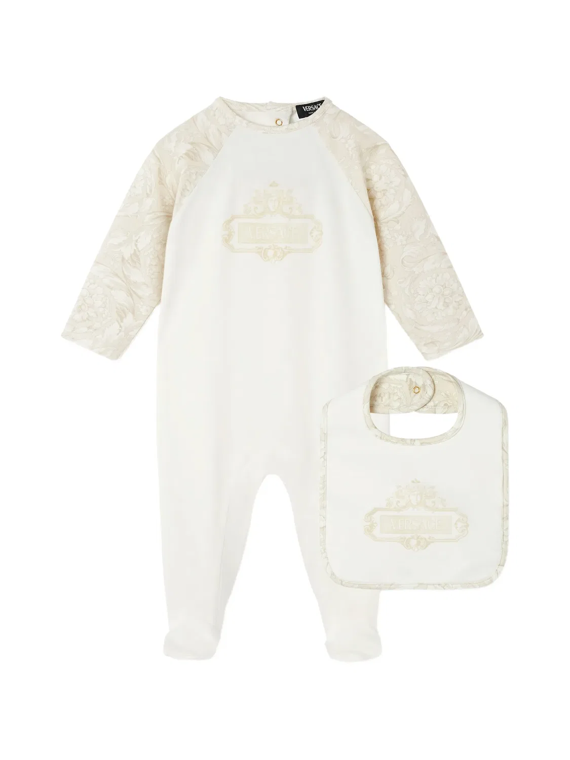 Пижама из джерси с принтом Versace Kids, нейтральные цвета