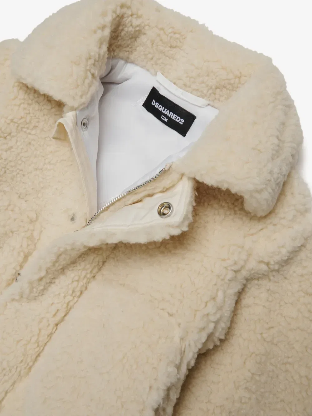 Куртка из искусственного меха с графичным принтом Dsquared2 Kids, бежевый — фото 3