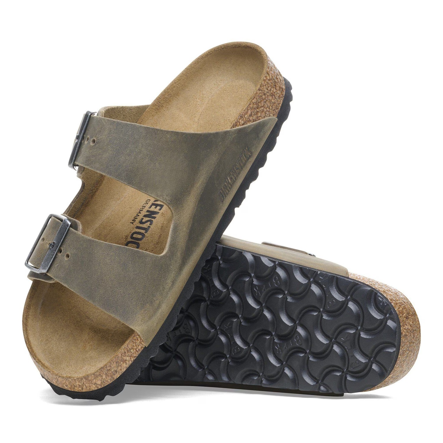 Сандалии Birkenstock Arizona Natural Leather Oiled, хаки — фото 3