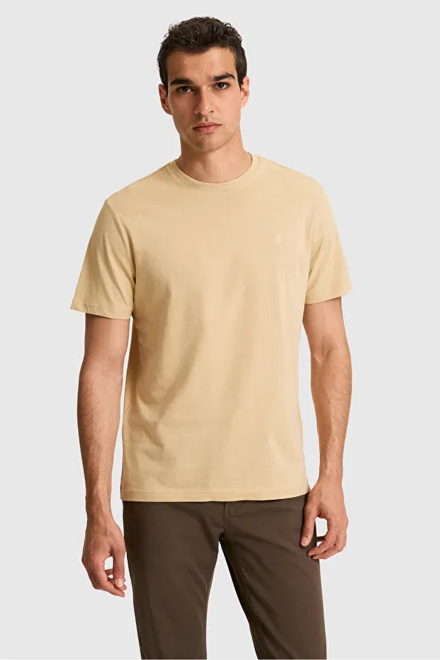 Мужская футболка хлопковая U.S. Polo Assn., Beige — фото 3
