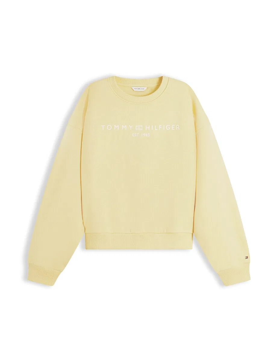 Толстовка TOMMY HILFIGER 'Logo Relaxed' желтого цвета