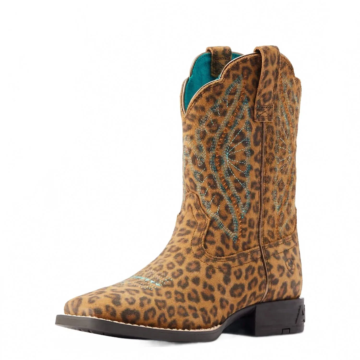 Детские ковбойские сапоги для девочек с широким квадратным мысом Primetime Western Boot ARIAT, Brown Tan