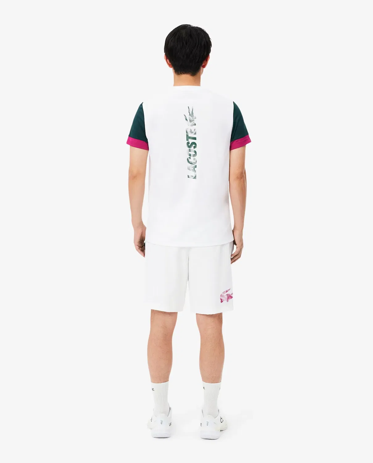 Мужские шорты спортивные водоотталкивающие с цветными блоками Lacoste, Verde — фото 2