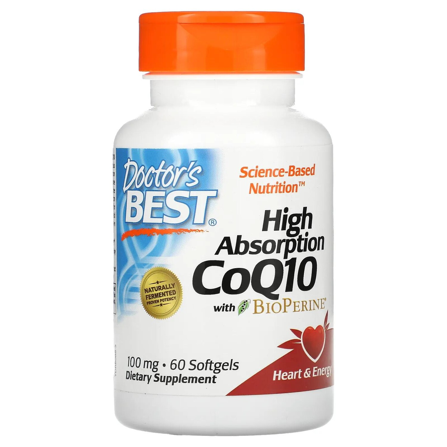 

Коэнзим Q10 с биоперином Doctor's Best, 100 мг, 60 желатиновых капсул