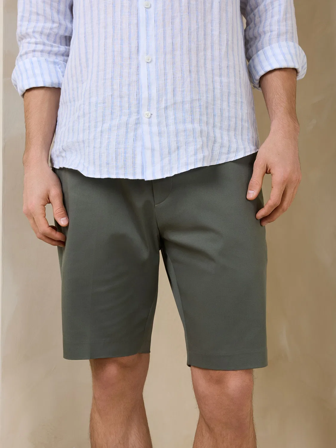 Шорты чино с защипами, Sage Green Next