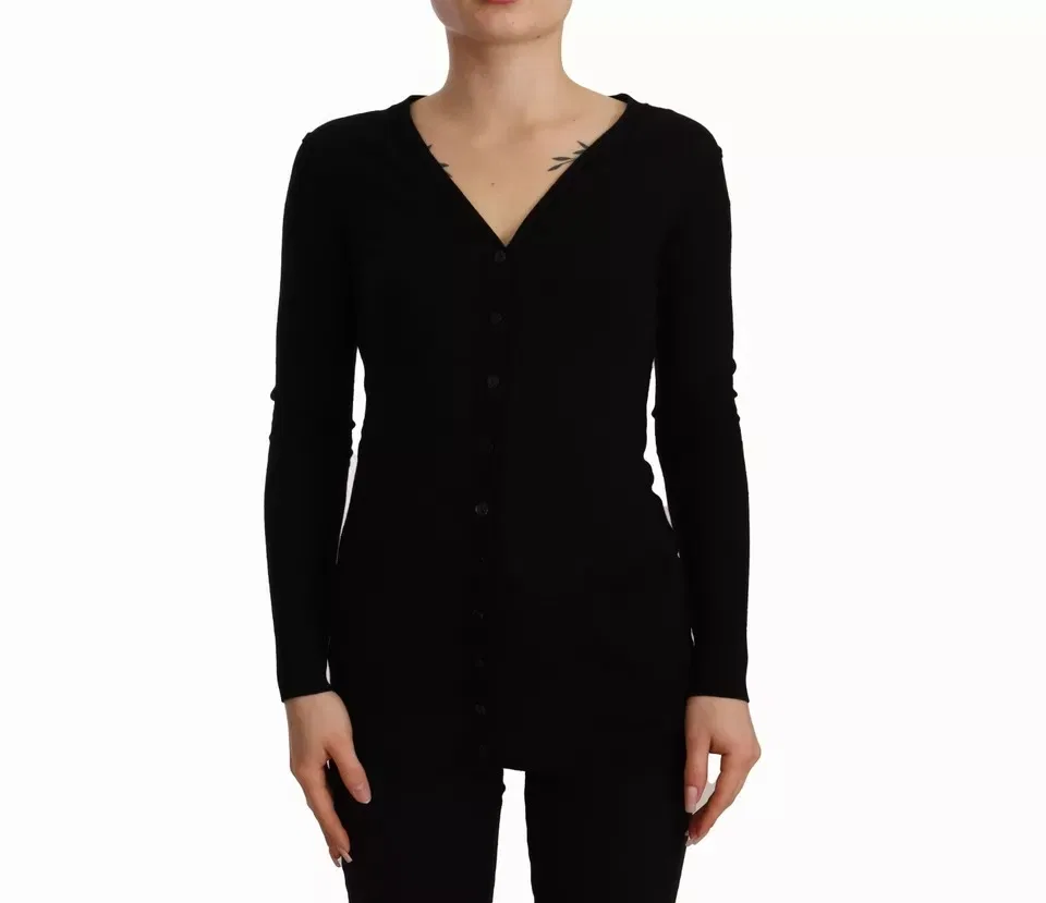 Женский кардиган с пуговицами из шерсти, черный Dolce & Gabbana, Black — фото 3