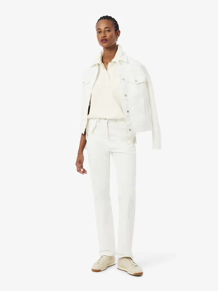 Футболка поло LACOSTE White, джинсовая, 100% хлопок — фото 4