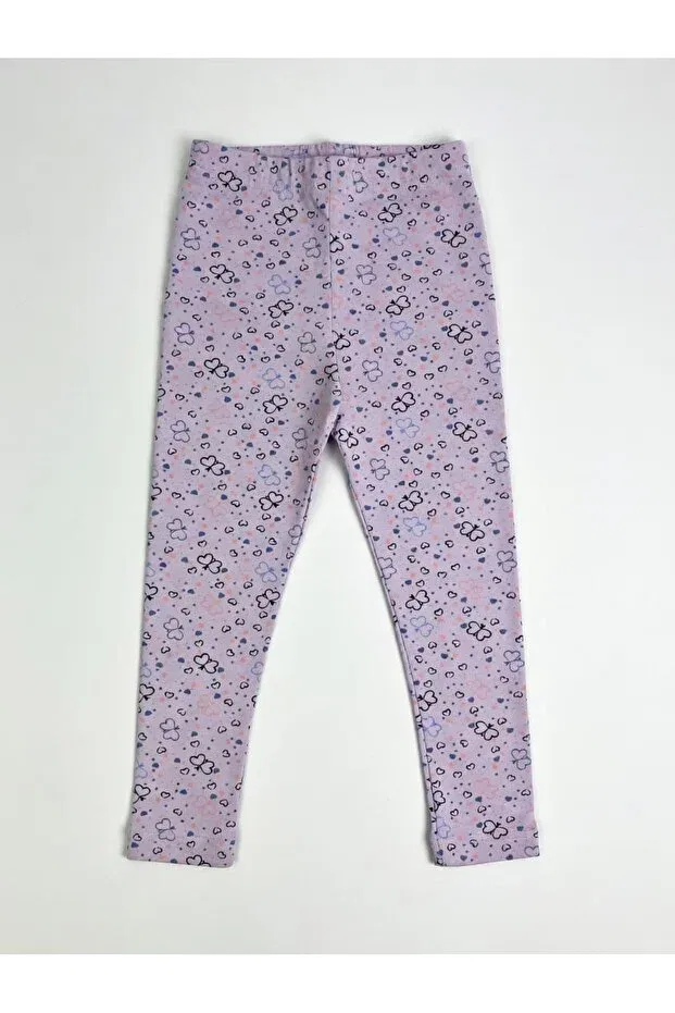 Детские леггинсы для девочек с принтом Lilac Butterfly Detail Incili, Lilac — фото 2