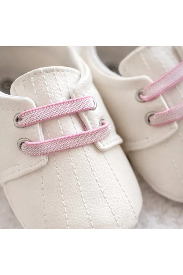 Детские туфли для девочек без скольжения Basics Happy Baby Butik, White-Pink — фото 3