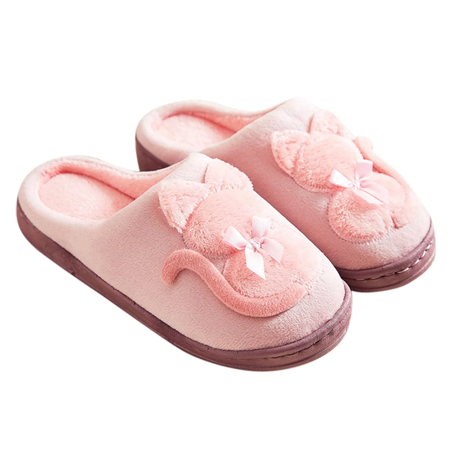 Детские тапочки с принтом Cartoon Home Keep Donne Slip-On Flat Furry Open Pantofole Scarpe calde Inverno Peluche Punta Pantofola da donna Scarpe Ginnastica, Rosa — фото 2