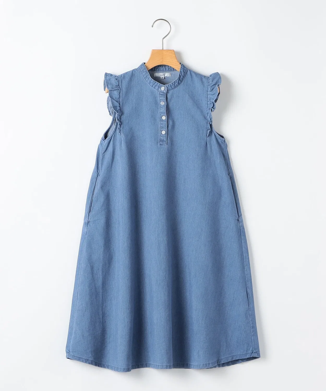 Детское платье из денима с длинным рукавомSHIPS, Light Blue