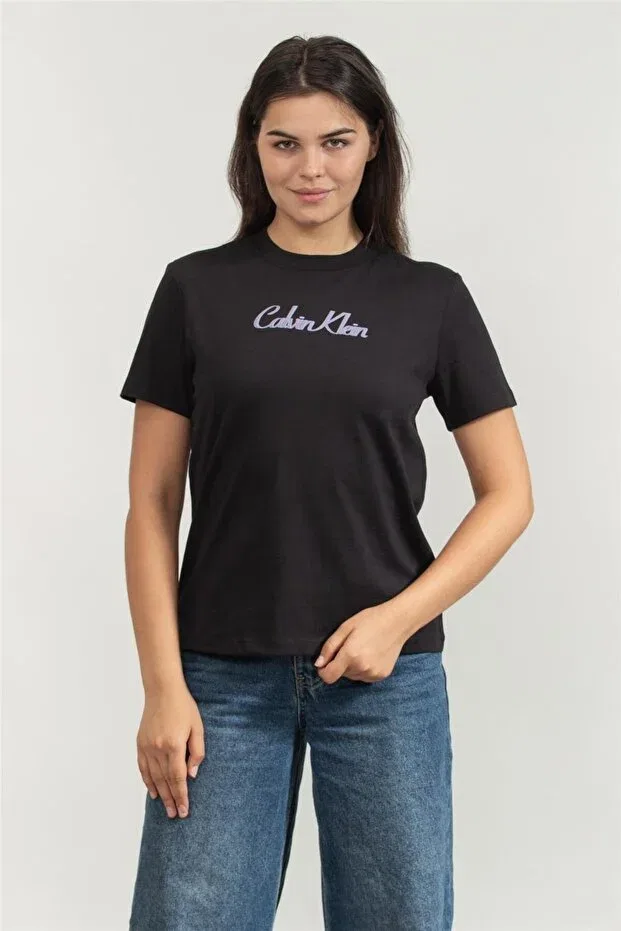 Женская футболка с круглым вырезом Calvin Klein, Black