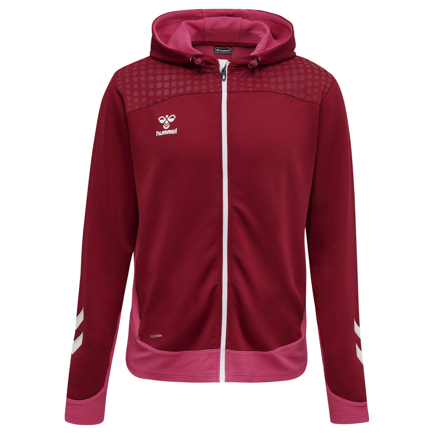 

Толстовка с капюшоном Hmllead Zip Poly Hoodie Mens HUMMEL, бордо/бордо/бордо