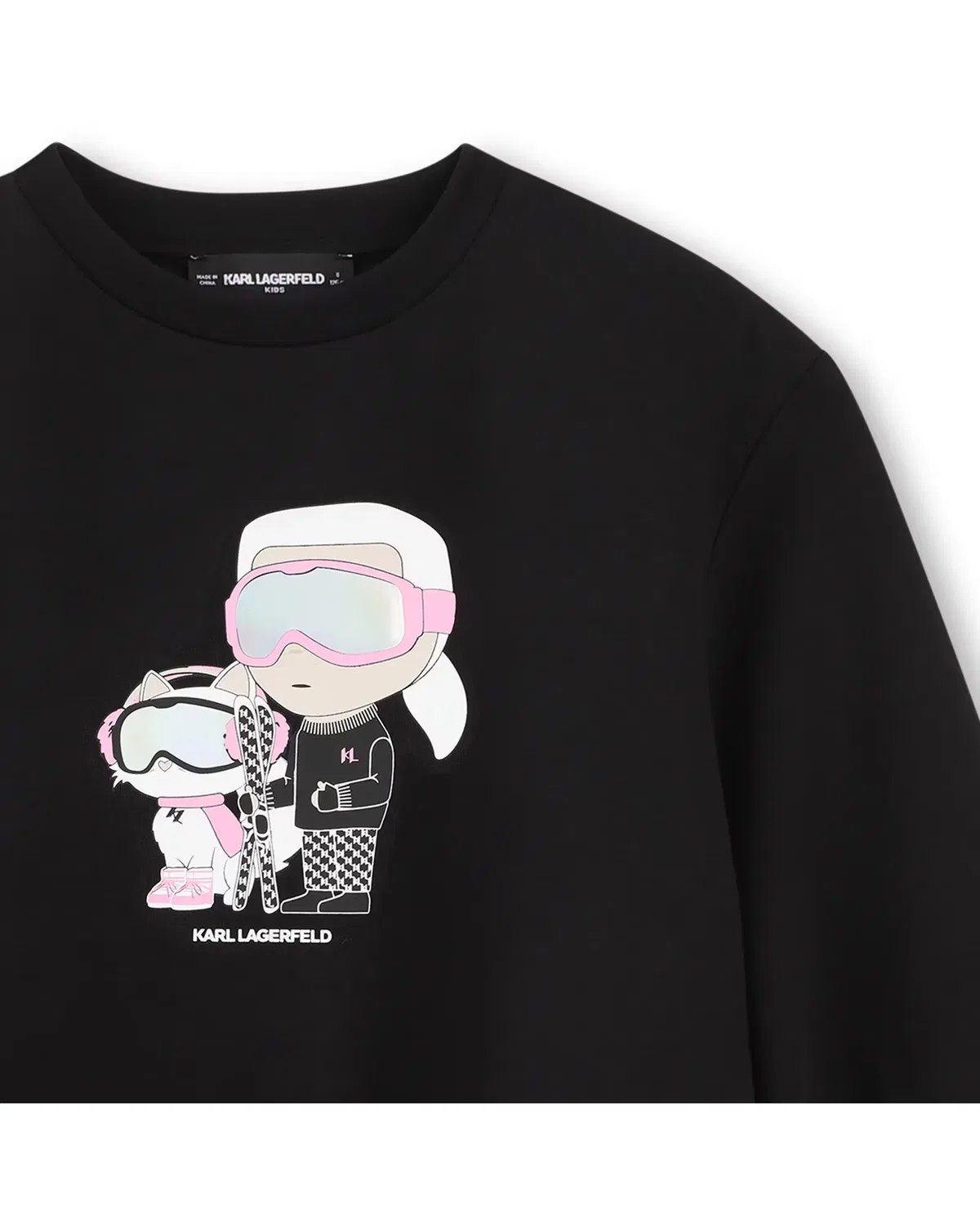 Детская худи для девочек с принтом CHOUPETTE Karl Lagerfeld Kids, Negro — фото 2