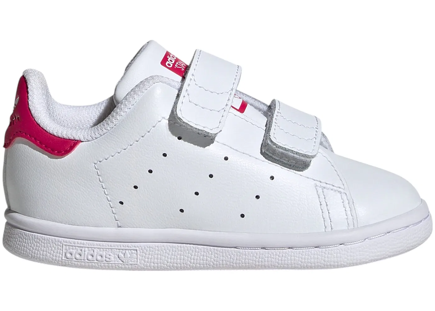Детские кроссовки без шнурков Adidas Stan Smith Comfort Closure, Cloud White/Cloud White/Bold Pink