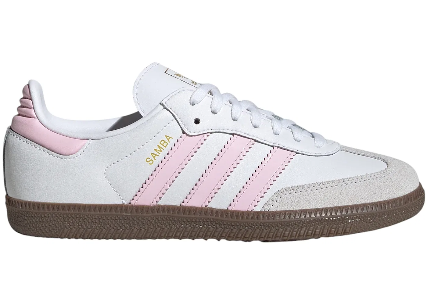 Детские кроссовки lifestyle с замшевыми вставками Adidas Samba OG, Cloud White Clear Pink Gum