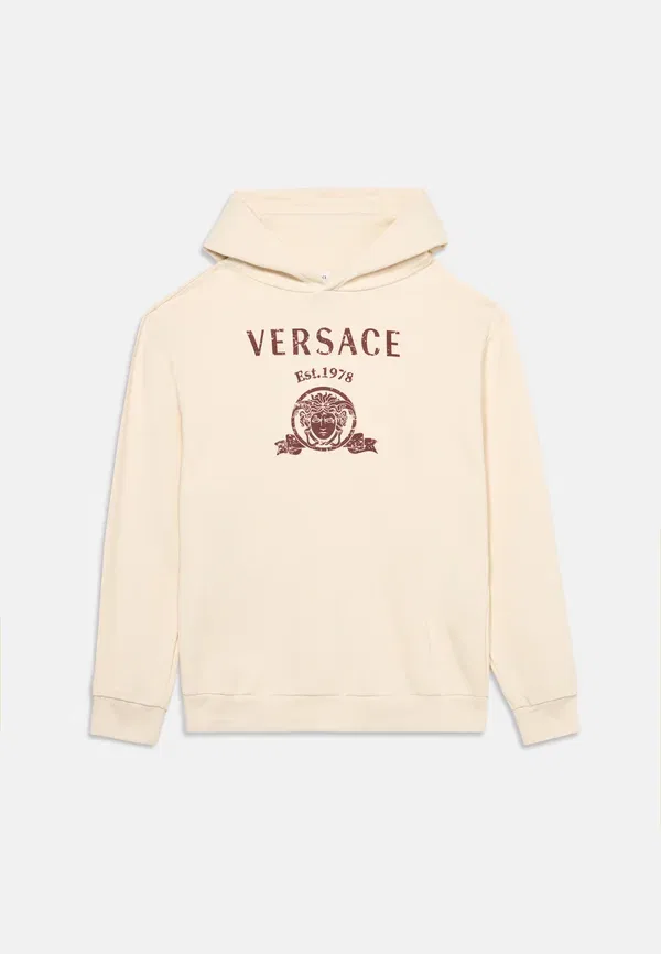 Худи унисекс с принтом в стиле университетской формы Versace, кремовый