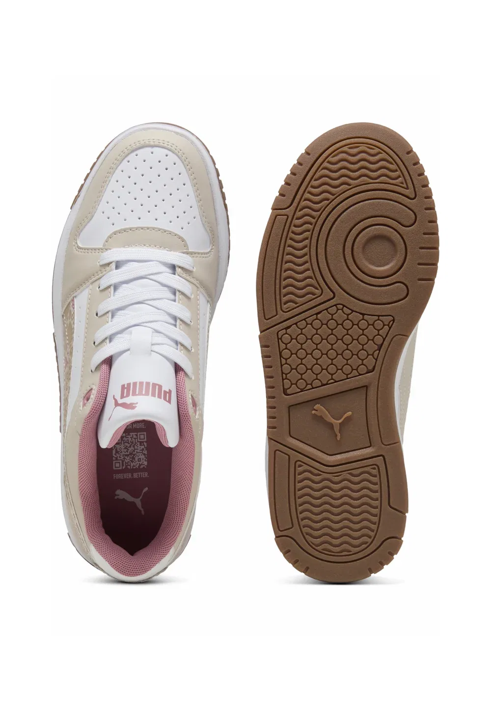 Rebound slam lo winter safari jr unisex - кроссовки Puma, Silver Fog-Birch-Puma White — фото 3