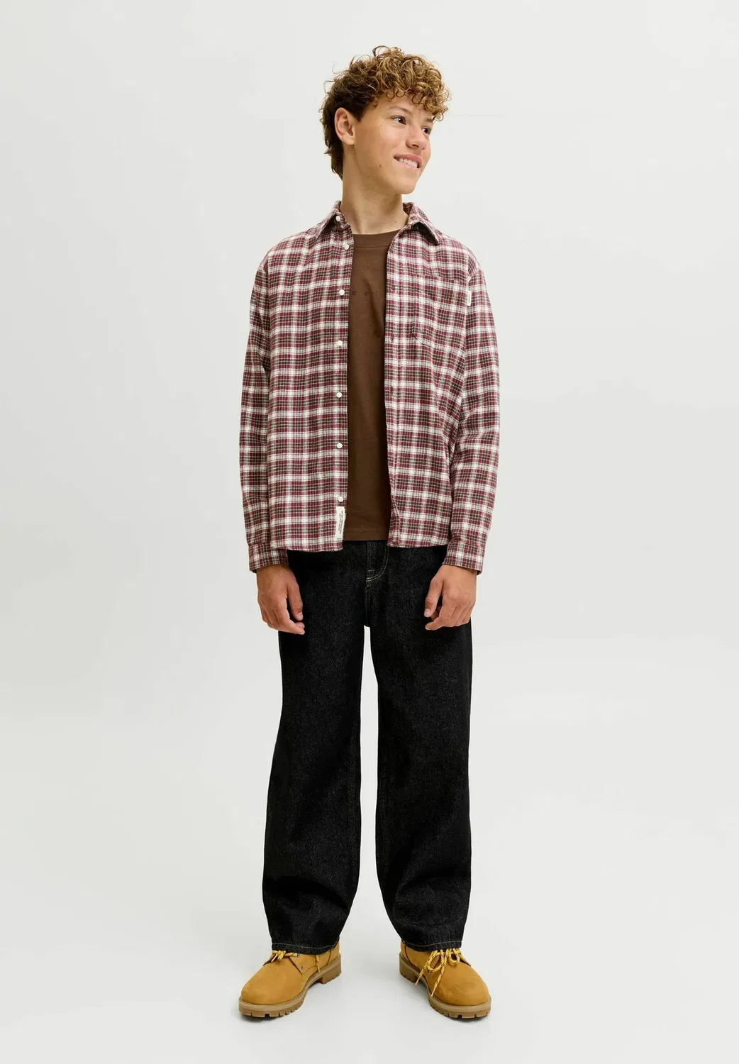 Рубашка, рубашка для юниоров - рубашка Jack & Jones Junior, Chocolate Truffle