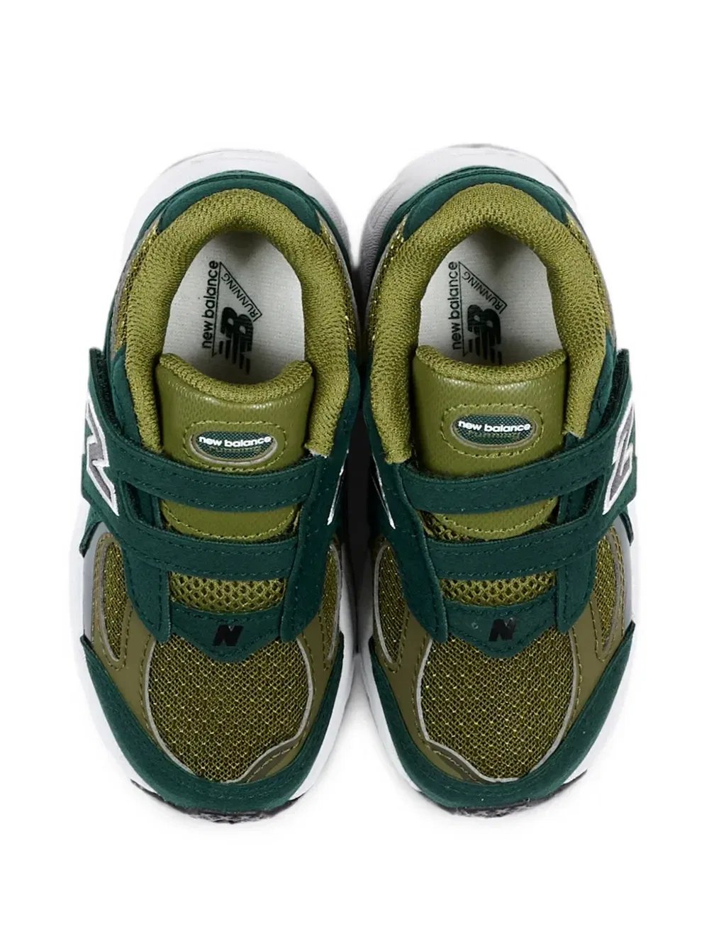 Кроссовки 2002 на липучках New Balance Kids, зеленый — фото 4