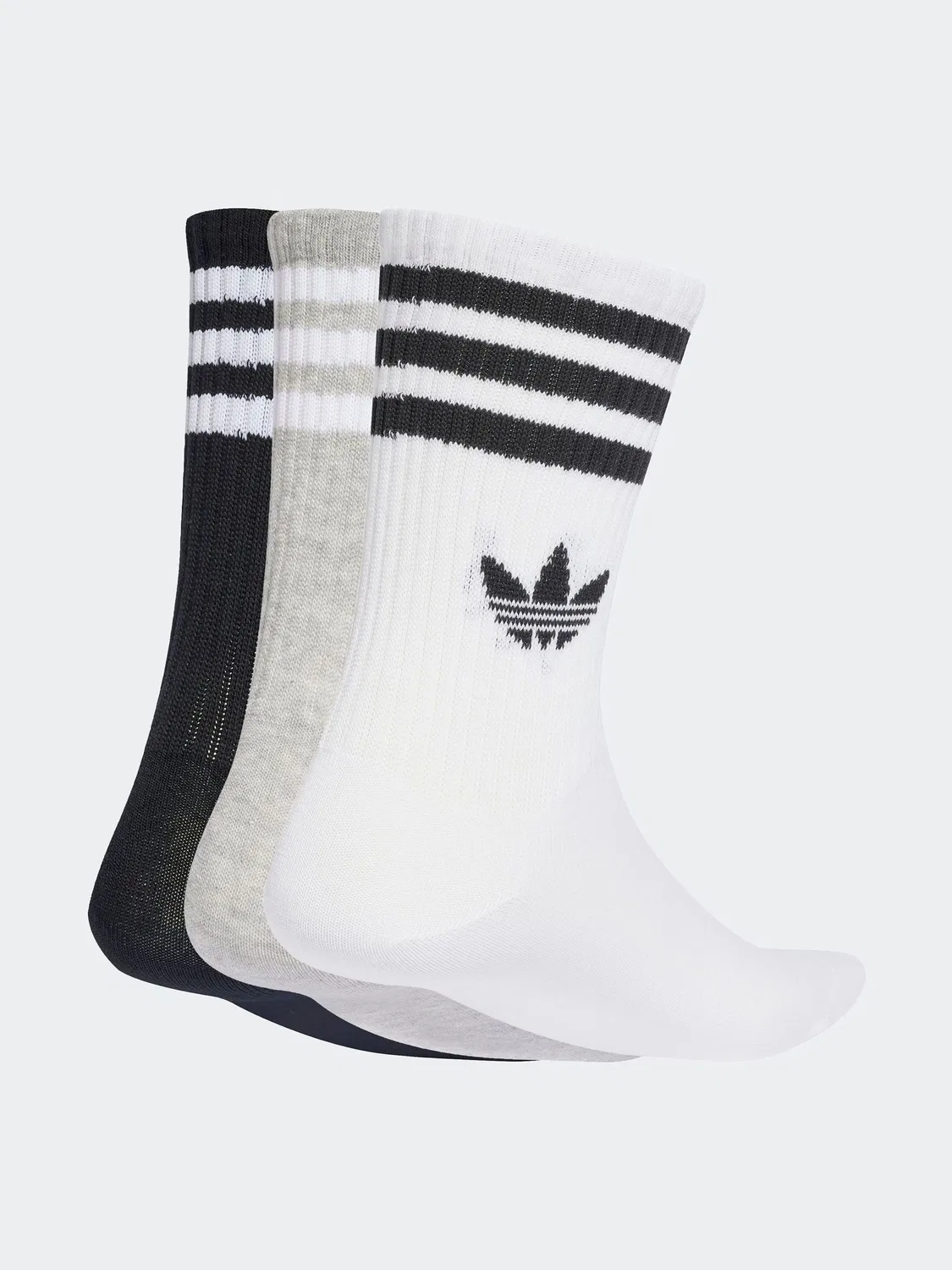 Носки с тремя полосками, adidas Originals, белый/черный/серый — фото 2