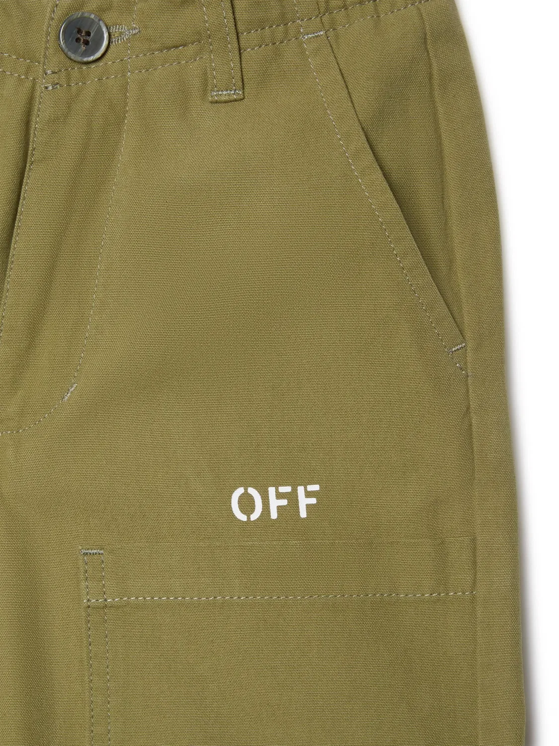 Штаны с логотипом и полосками OFF-WHITE, зеленый — фото 2