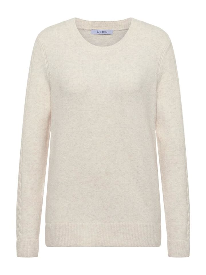 

Свитер цвета овсяного молока, бежевый меланж Cecil