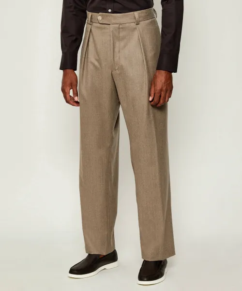 

Шерстяные брюки Beckham x Boss Relaxed fit Boss, бежевый