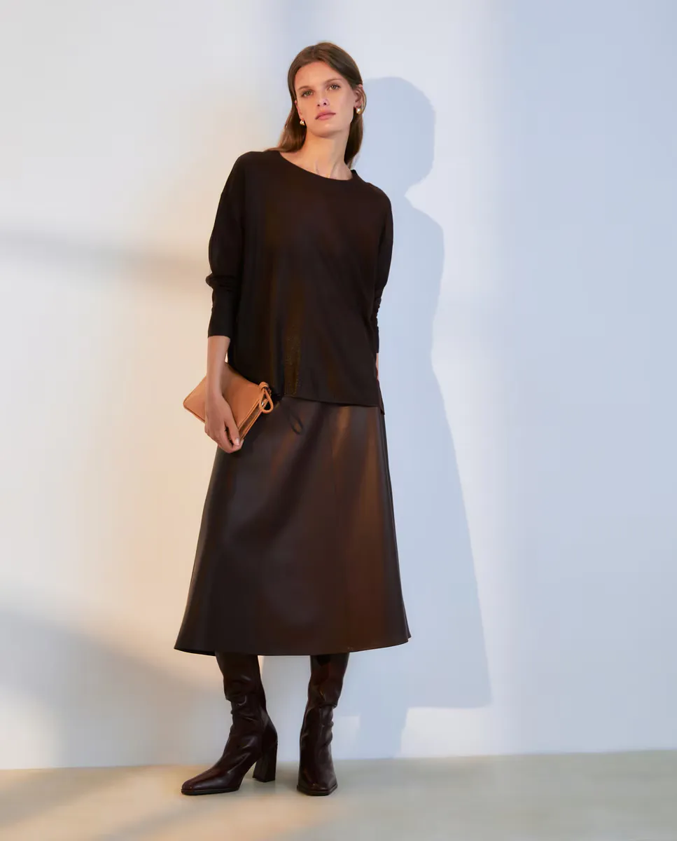 

Однотонная юбка А-силуэта Woman El Corte Inglés, бордовый
