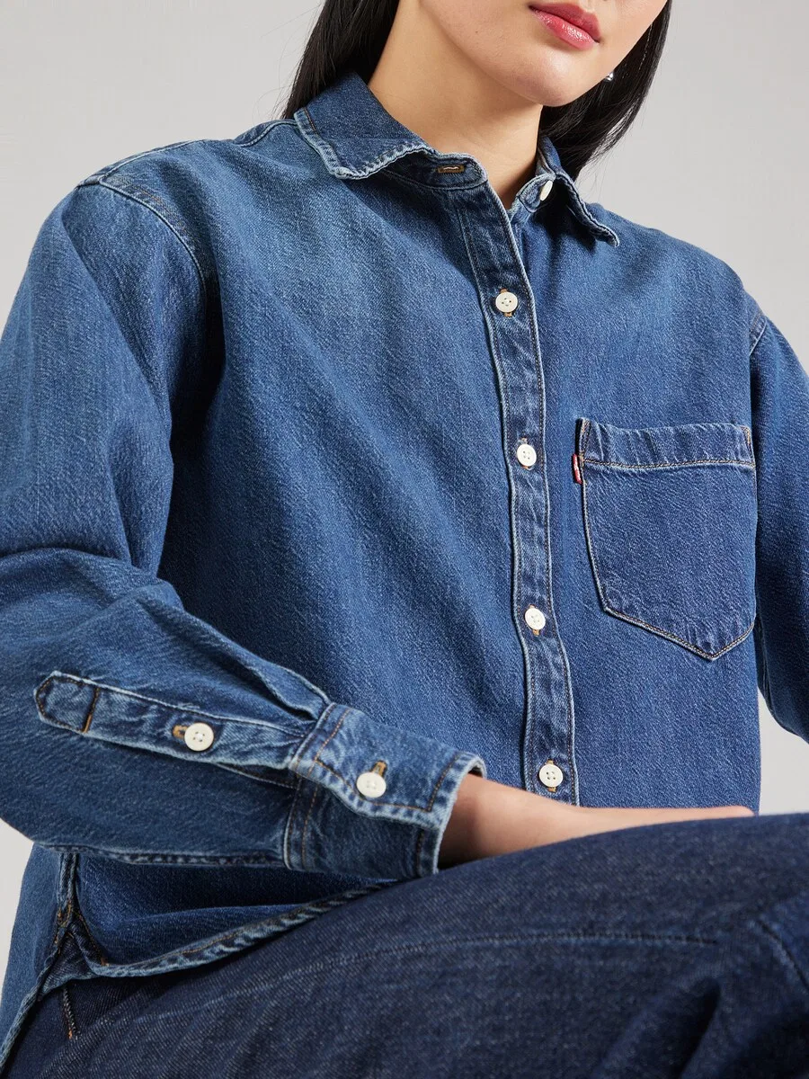 Блузка LEVI'S 'Harlie Boyfriend Shirt' из синего денима — фото 2