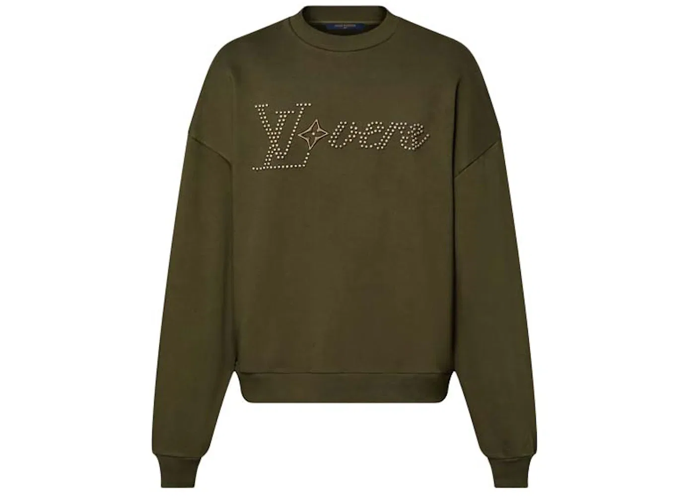 Мужской свитшот хлопковый Crewneck Louis Vuitton, Olive