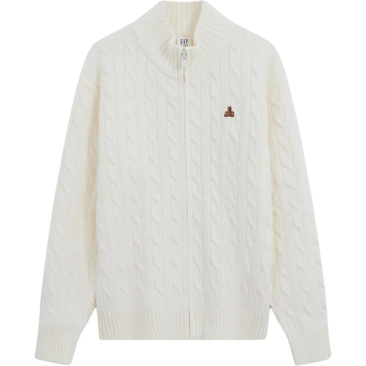 Детский свитер с воротником-стойкой, Ivory White, GAP